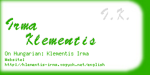 irma klementis business card